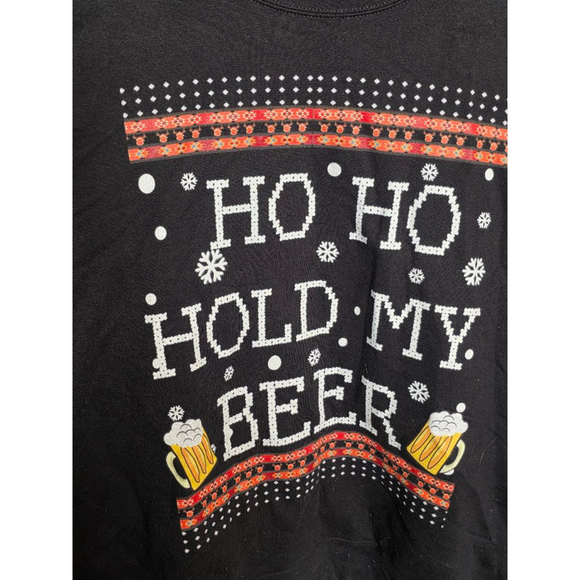 Unisex Unbranded Sweatshirt Size XL Black Holiday Beer - Picture 2 of 5